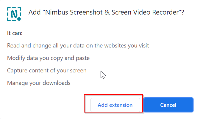 nimbus screenshot for chrome extension toolbar