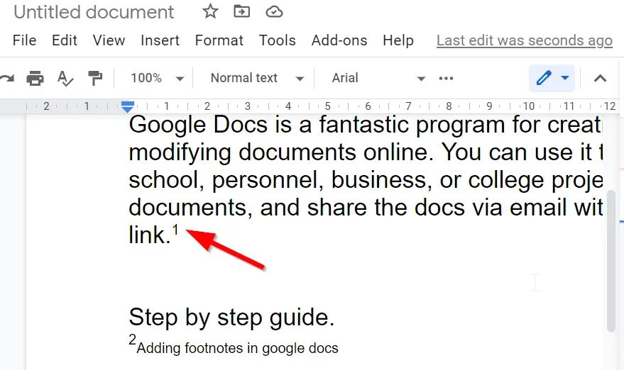 how to add footnote google sheets