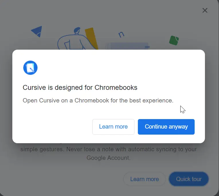 How to use Cursive Chromebook web app on Windows