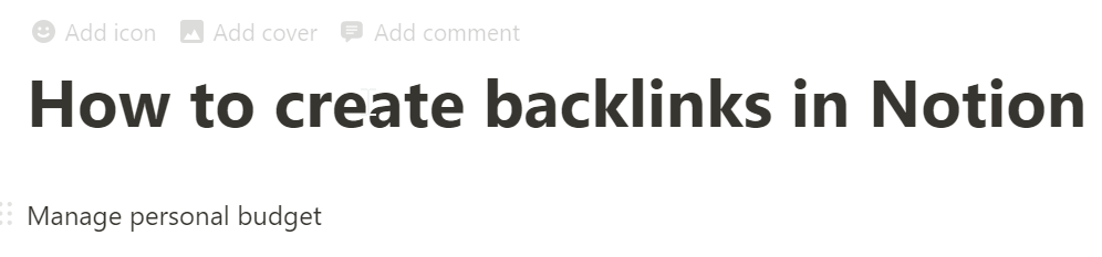How to create backlinks in Notion