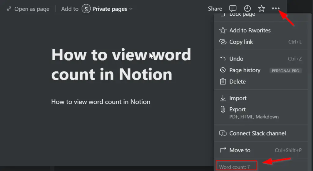 How to View Word Count in Notion