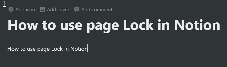 How to use Page Lock in Notion