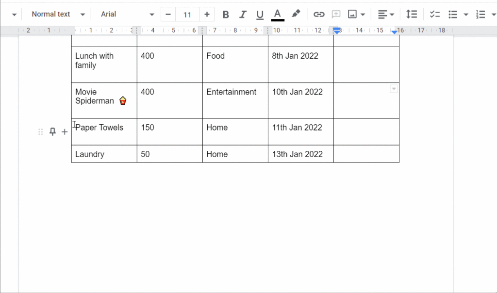 How To Split A Table Row In Google Docs