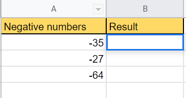 How to Get Absolute value in Google Sheets