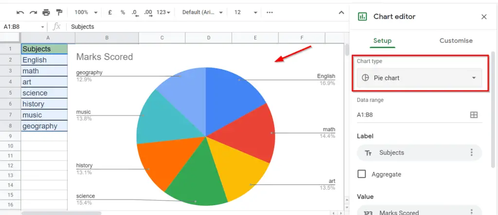 How to Create a Pie Chart in Google Sheets
