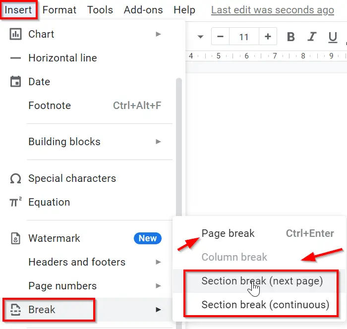 How To Insert Section Break In Google Docs 2022