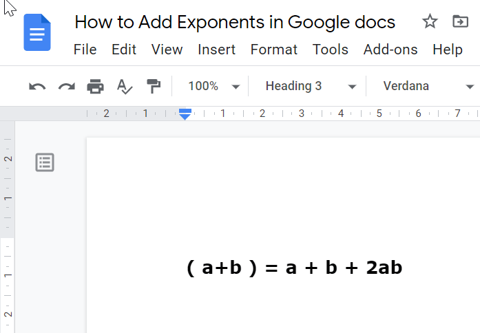  How to Add Exponents in Google docs.