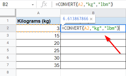 How to Convert Kg to Lbs in Excel and Google Sheets