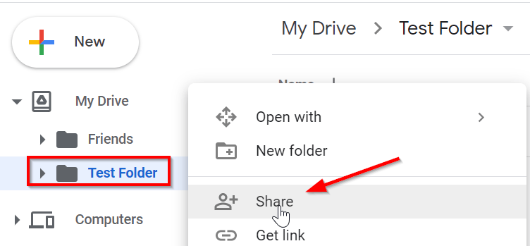 How to grant access to Google Drive Folder