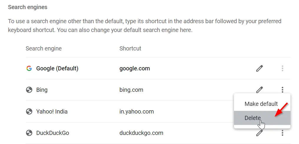 How to Remove Bing from Default Search Engine