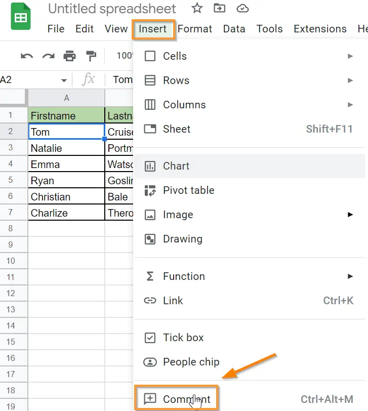 how to tag someone on google sheets