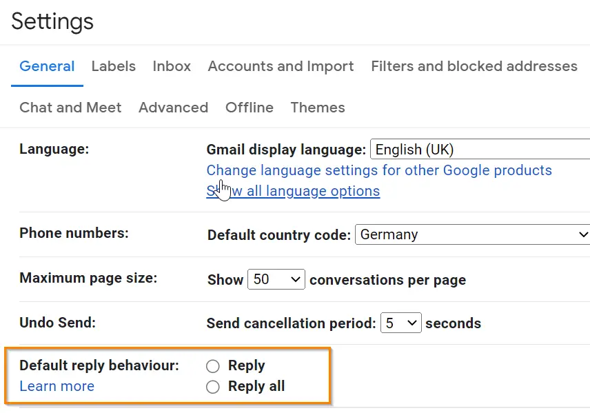 How to Change the default Reply action settings in Gmail