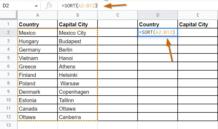 How to Auto Sort in Google Sheets