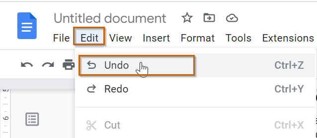 How to Undo and Redo in Google docs