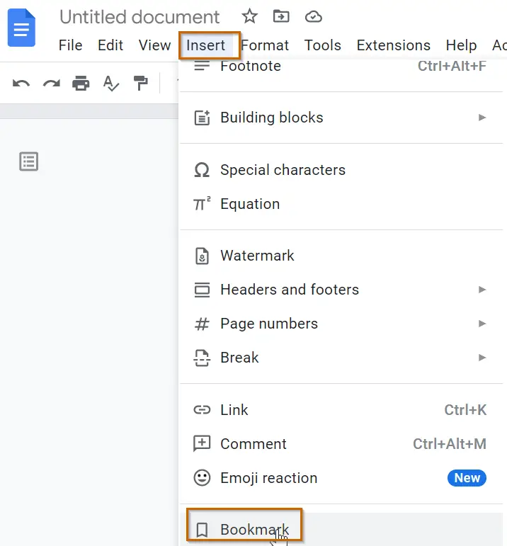 Use Bookmarks in Google Docs