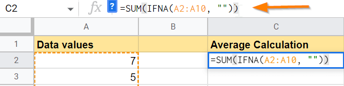 How to Ignore #N/A Values with Formulas in Google Sheets