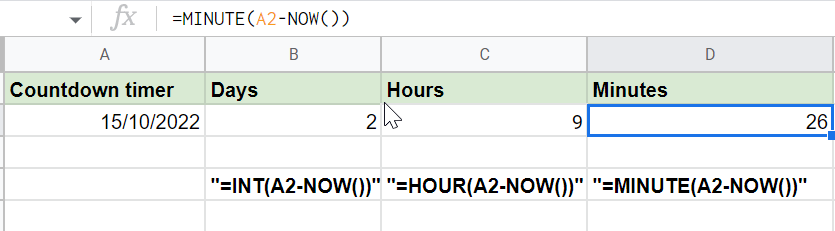 How to Create a Countdown Timer in Google Sheets