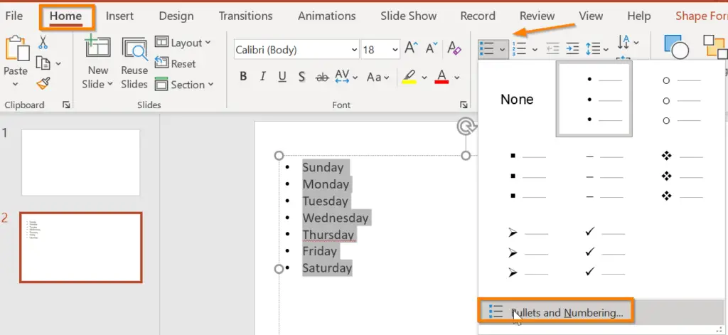 How To Change Bullet Size Style and Color In PowerPoint