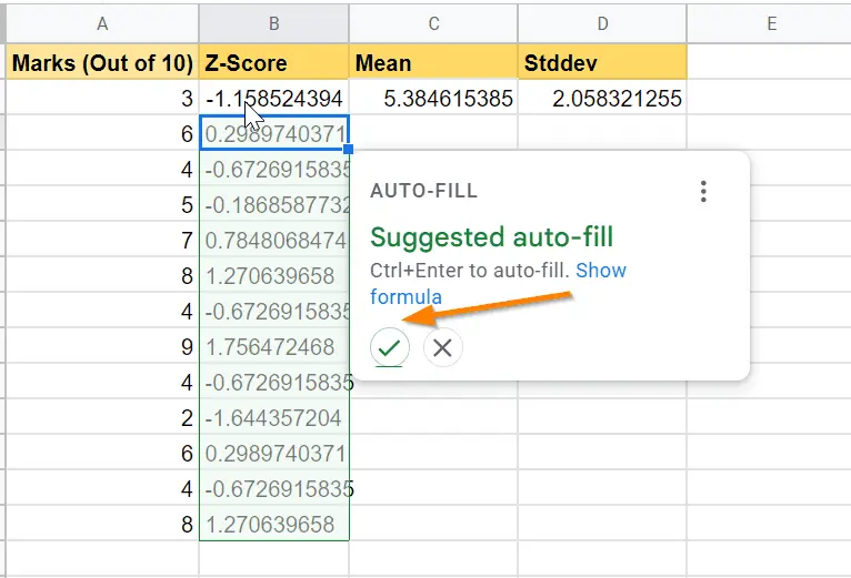 How to Calculate Z scores in Google Sheets