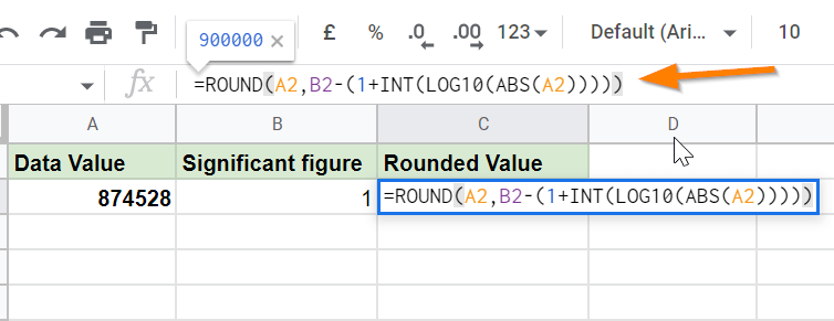 Round to Significant Figures in Google Sheets